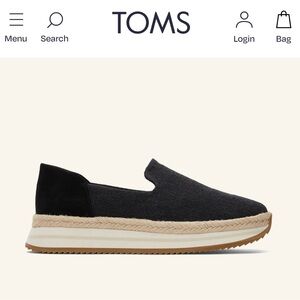 TOMS Jocelyn Espadrille Sneaker Black Women’s Size 9